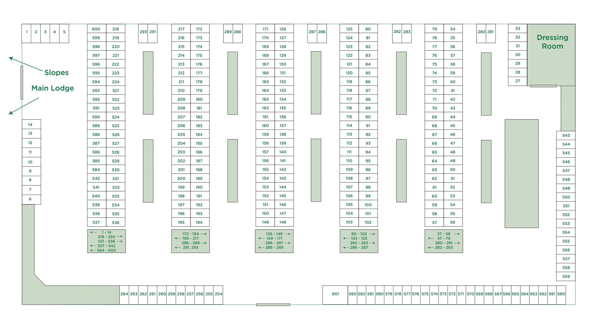 Snow Summit locker room area map